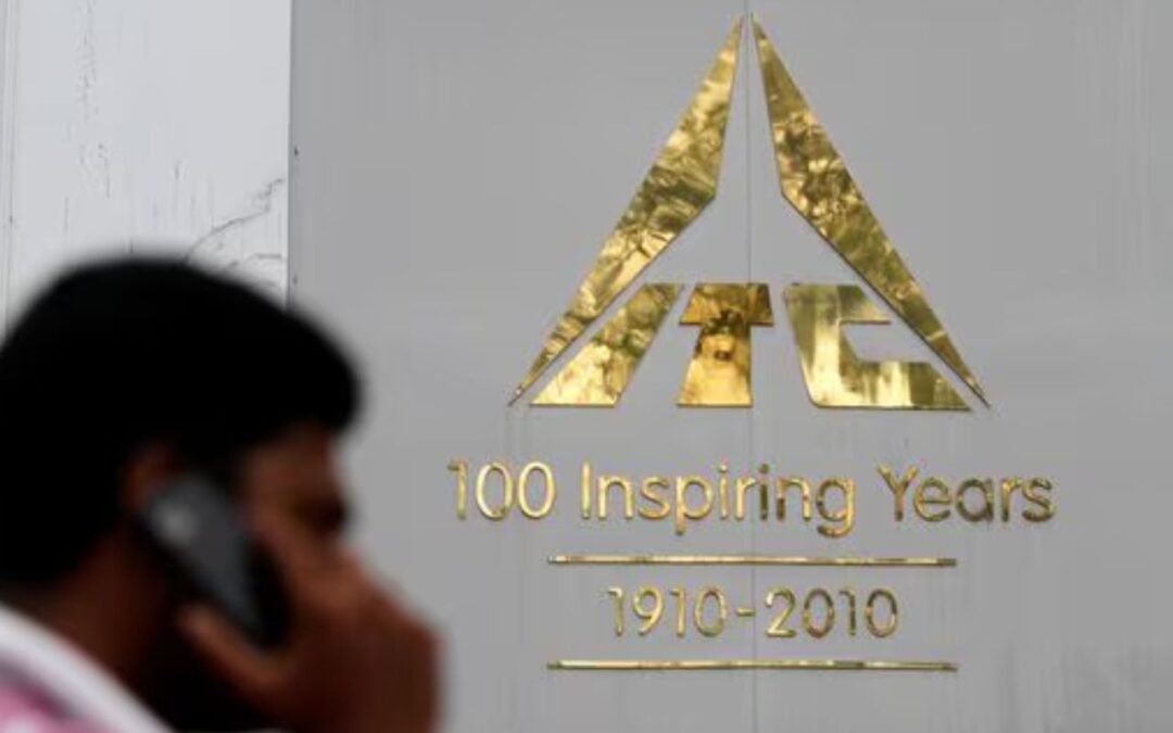 ITC stock price fall chart 52 week low Indian stock market